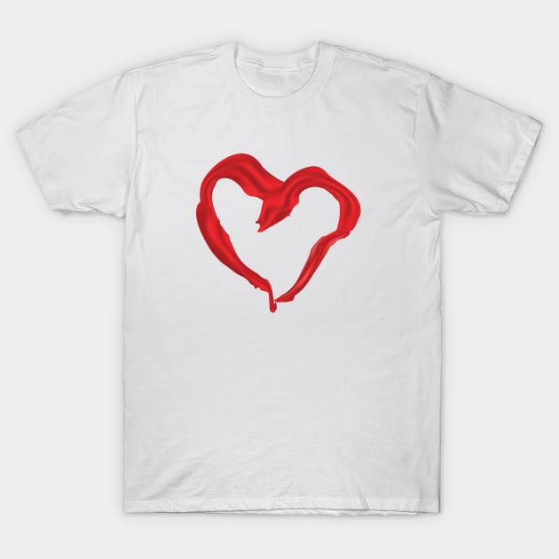 Heart shaped red scarf T-Shirt by AnnArtshock